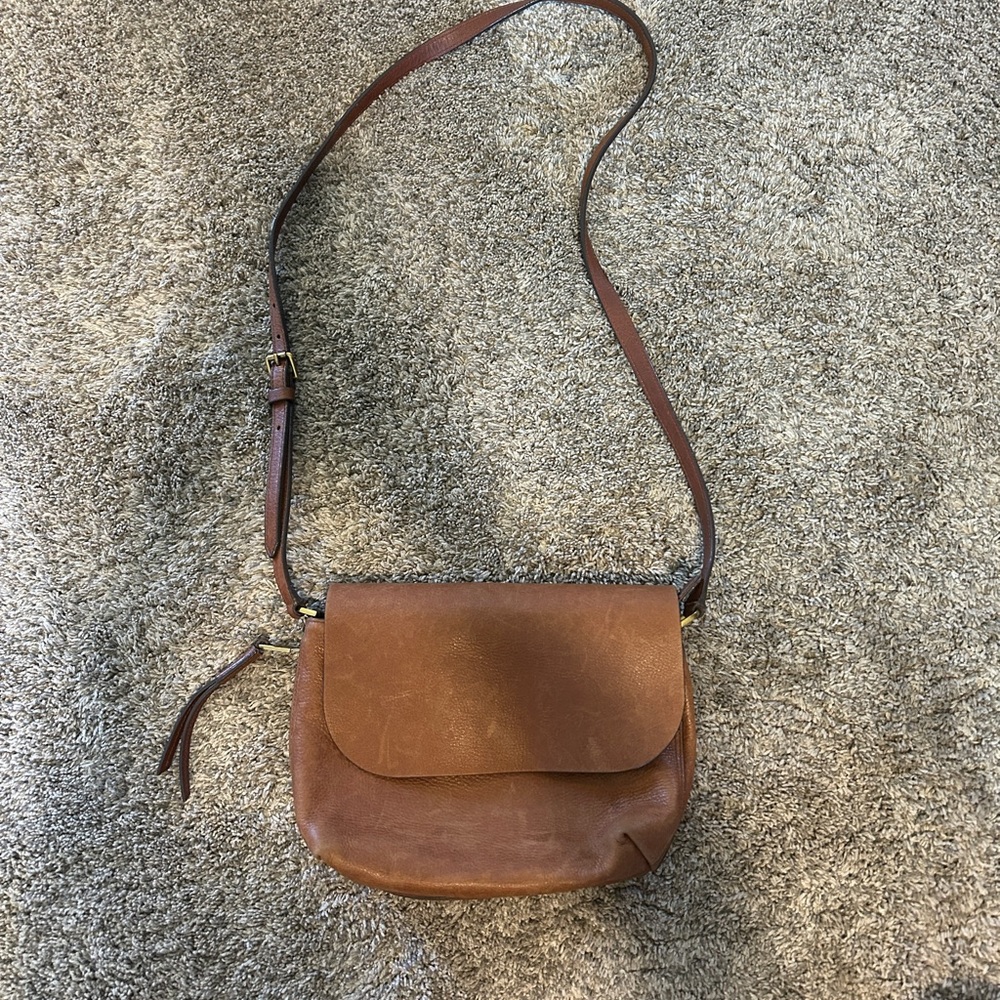 Fossil Tan Leather Crossbody Bag